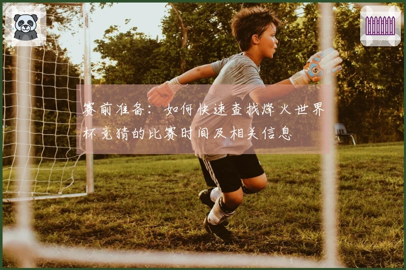赛前准备：如何快速查找烽火世界杯竞猜的比赛时间及相关信息